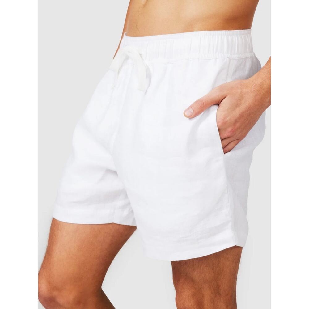 NWT Vacay Swimwear Men's White Linen Shorts Size Small Coastal Beach Resort
